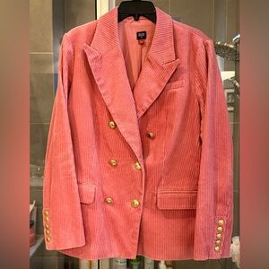 Target x Rowing Blazers Pink Corduroy Blazer with Gold Buttons